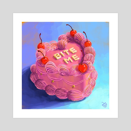 Bite me Sassy heart shaped pink cake by Victoria Georgieva