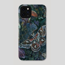 Atlas Moth Mushroom Garden - Phone Case by Clara  McAllister 