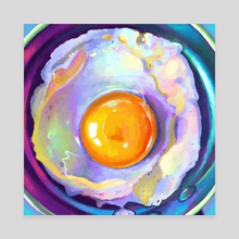 Frying egg in a pan - Canvas by Victoria Georgieva
