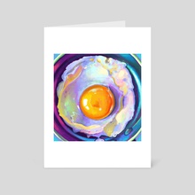 Frying egg in a pan - Art Card by Victoria Georgieva