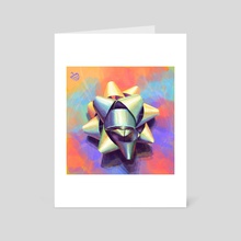 Sparkly glitter colourful bow - Art Card by Victoria Georgieva