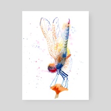 The dragonfly - Poster by Olga Shefranov (PaintisPassion)
